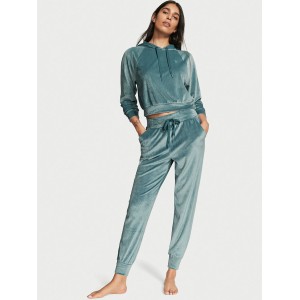 Велюровий костюм Вікторія Сікрет Ribbed Velour Hoodies Jogger French Sage