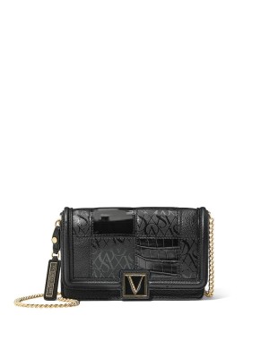 Сумка Crossbody Mini Logo Victoria Black Noir Patchwork