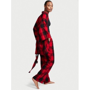 Пижама Victoria’s Secret Flannel 3-Piece Set Lipstick Black Plaid