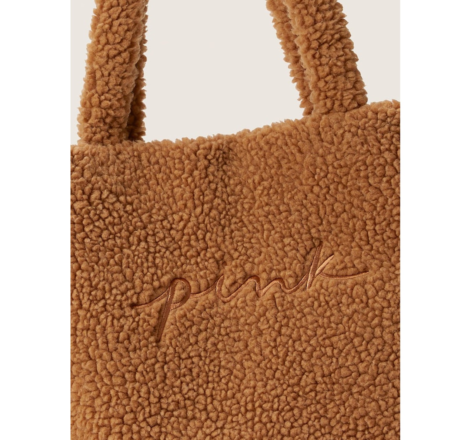 Сумка PINK Cozy Plush Fleece Tote Bag Sherpa Brown