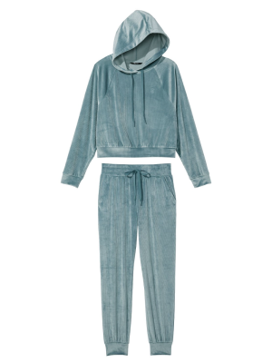 Велюровий костюм Вікторія Сікрет Ribbed Velour Hoodies Jogger French Sage