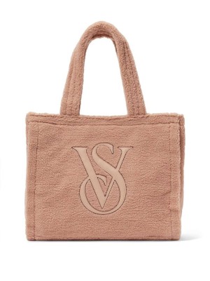 Сумка Victoria’s Secret Cozy Plush Fleece Tote Bag Sherpa Warm Brown