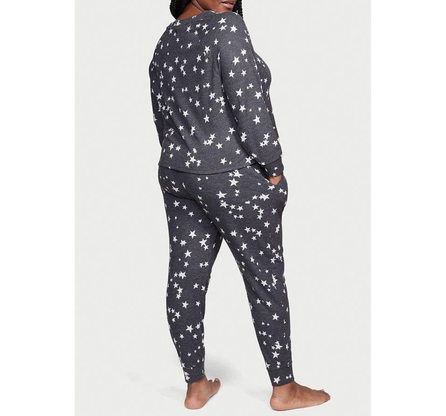 Пижама Glow Waffle Henley and Jogger Set Print stars