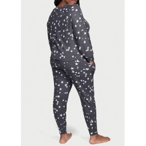 Пижама Glow Waffle Henley and Jogger Set Print stars