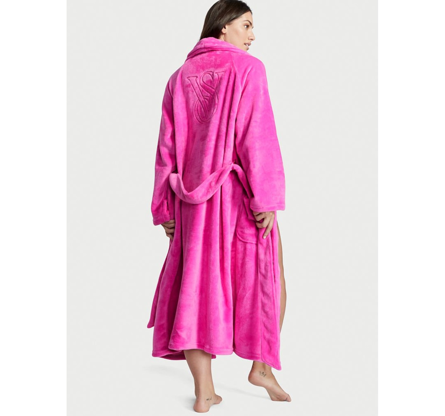 Плюшевый Халат Victoria's Secret Plush Long Robe Summer Pink