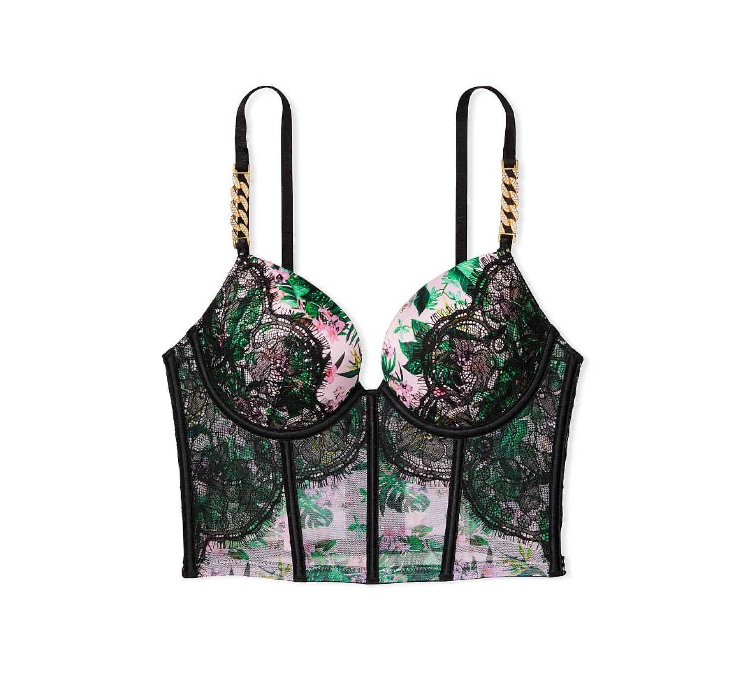 Комплект белья Very Sexy Rhinestone Chain Strap Push-Up Corset Top