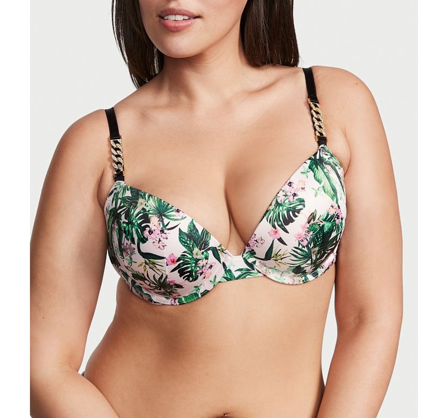 Бюст Rhinestone Chain Strap Push-Up Bra