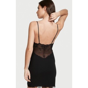 Пеньюар Victoria’s Secret Modal Slip Dress Black Lace