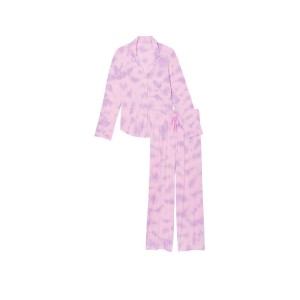 Пижама Victoria Secret Modal Long PJ Set Purple Tie Dye