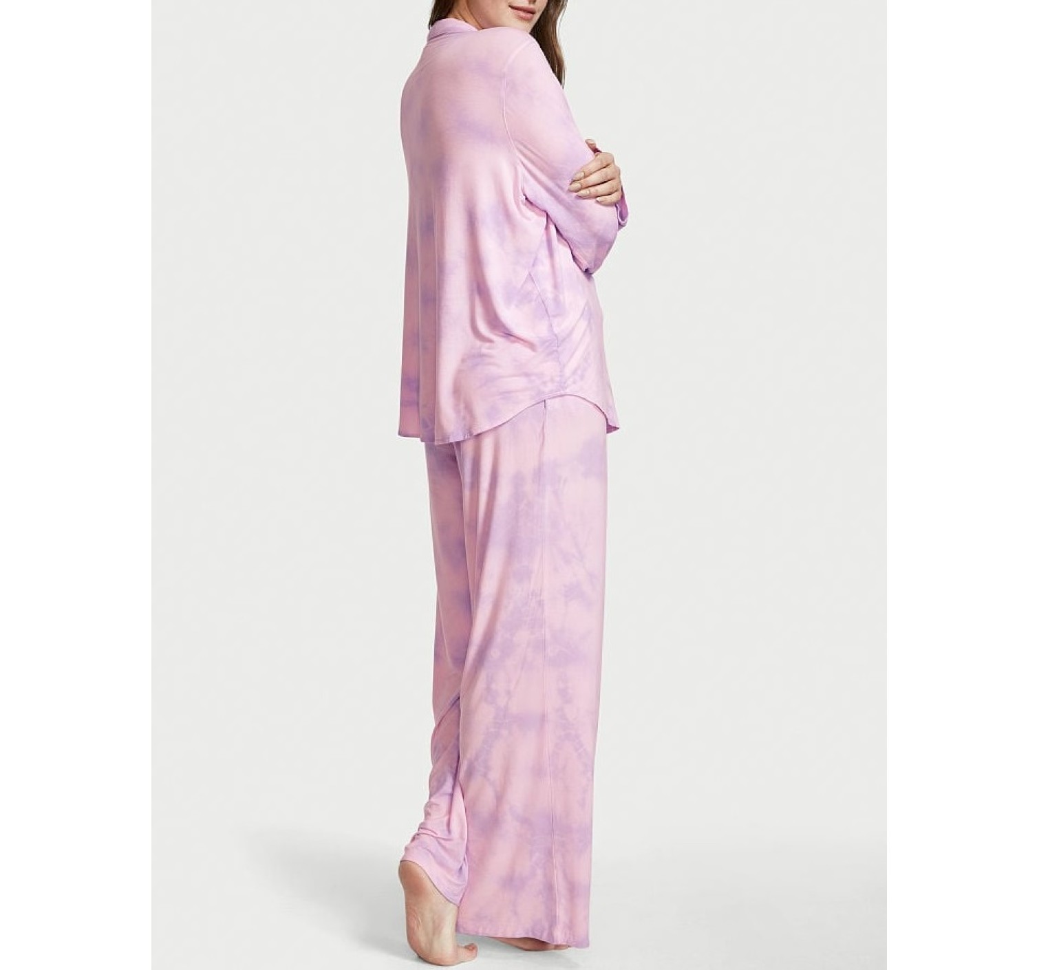 Пижама Victoria Secret Modal Long PJ Set Purple Tie Dye