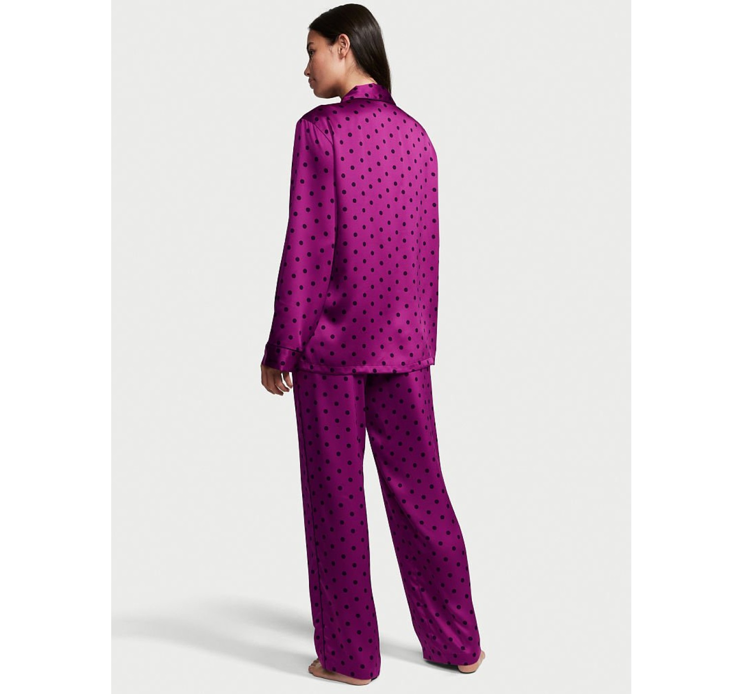 Пижама The Satin Long PJ Set Raspberry Cooler Dot
