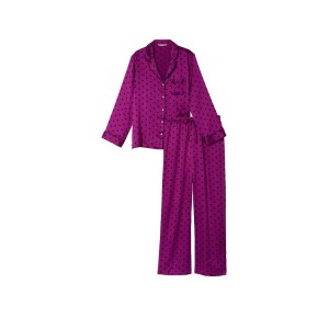Пижама The Satin Long PJ Set Raspberry Cooler Dot