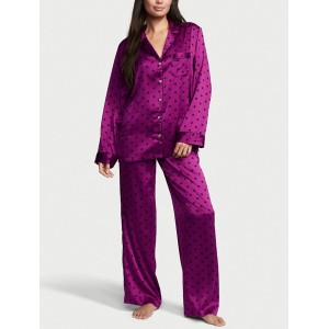 Пижама The Satin Long PJ Set Raspberry Cooler Dot