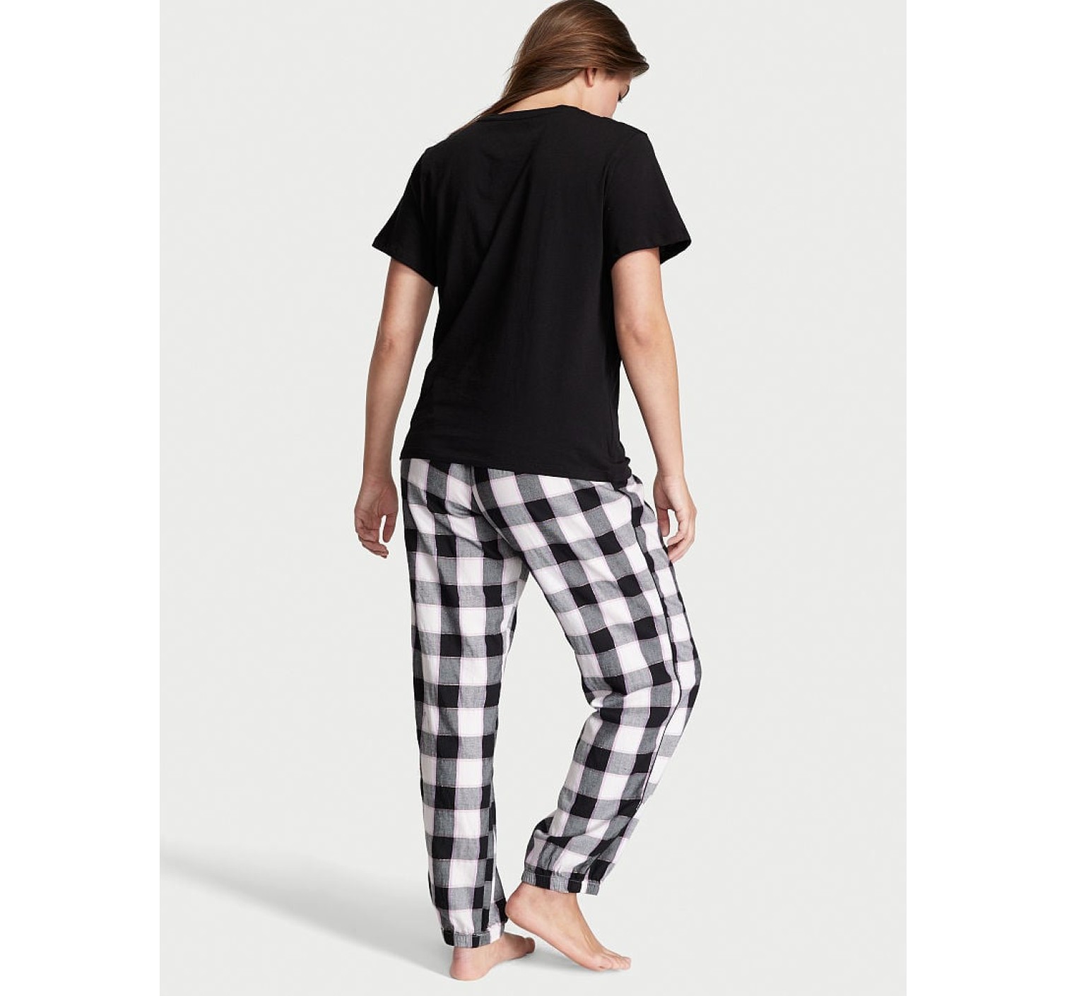 Пижама Victoria’s Secret Cotton & Flannel Tee-jama Set Multicolored