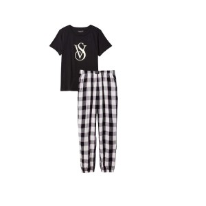 Пижама Victoria’s Secret Cotton & Flannel Tee-jama Set Multicolored