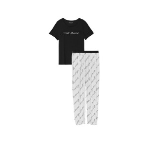 Пижама Victoria’s Secret Cotton & Flannel Tee-jama Set White Sweet Dreams