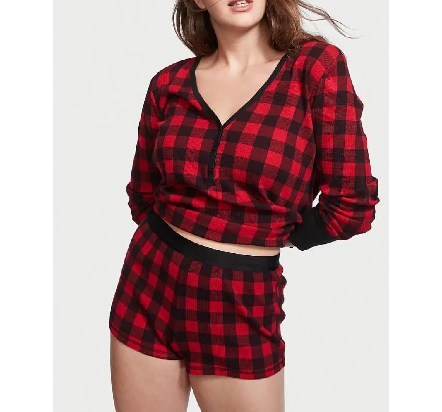 Пижама Victoria’s Secret Thermal Shott PJ Set Red Plaid