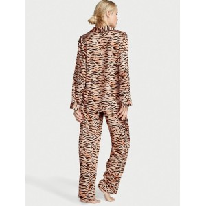Піжама Victoria Secret The Satin Long PJ Set Champagne Tiger