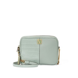 Сумка Виктория Сикрет The Victoria Top-Zip Crossbody Mint Croc