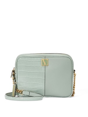 Сумка Виктория Сикрет The Victoria Top-Zip Crossbody Mint Croc