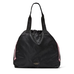 Пляжная сумка Виктория Сикрет Packable Tote Black Logo