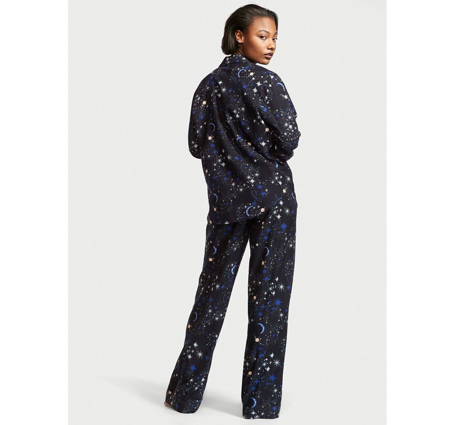 Пижама Victoria’s Secret Flannel Long PJ Set Stars print