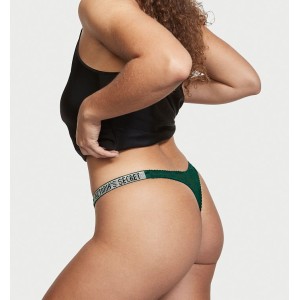 Трусики VS Very Sexy Lace logo with Shine Strap Thong panty Green