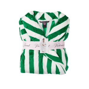 Халат Victoria’s Secret Logo Short Cozy Robe Green Stripes