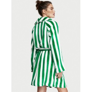 Халат Victoria’s Secret Logo Short Cozy Robe Green Stripes