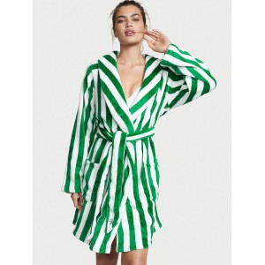 Халат Victoria’s Secret Logo Short Cozy Robe Green Stripes