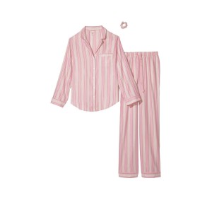 Пижама Victoria’s Secret Flannel Long PJ Set Pink Stripes