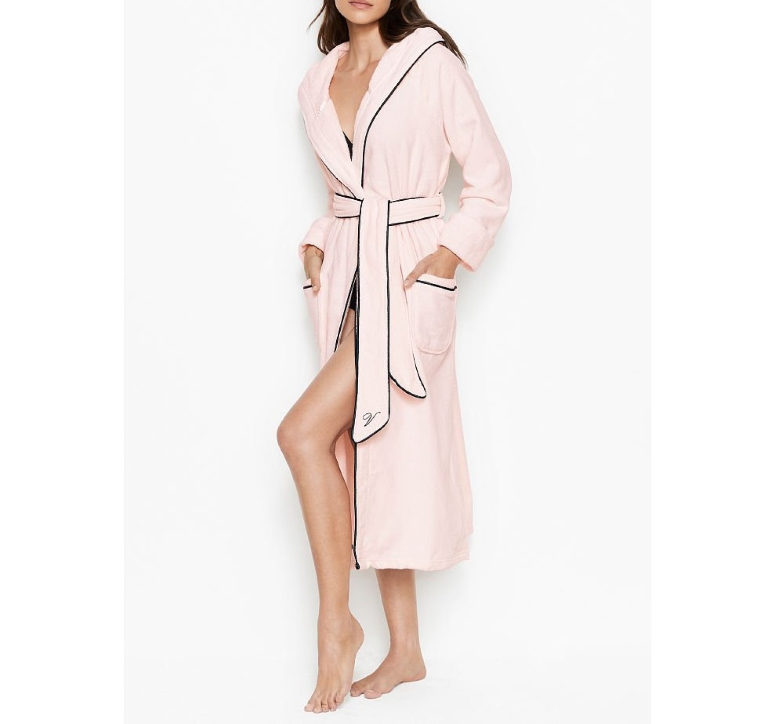 Халат Виктория Сикрет Hooded Long Terry Robe Pinky