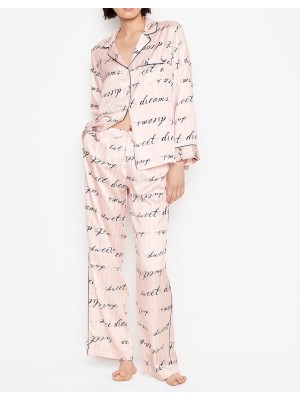 Сатиновая пижама VS Satin Long Pj Set Sweet Dreams print