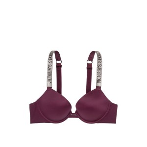 Бюстгальтер Victoria’s Secret Embellished Strap Push-up Bra Bordo
