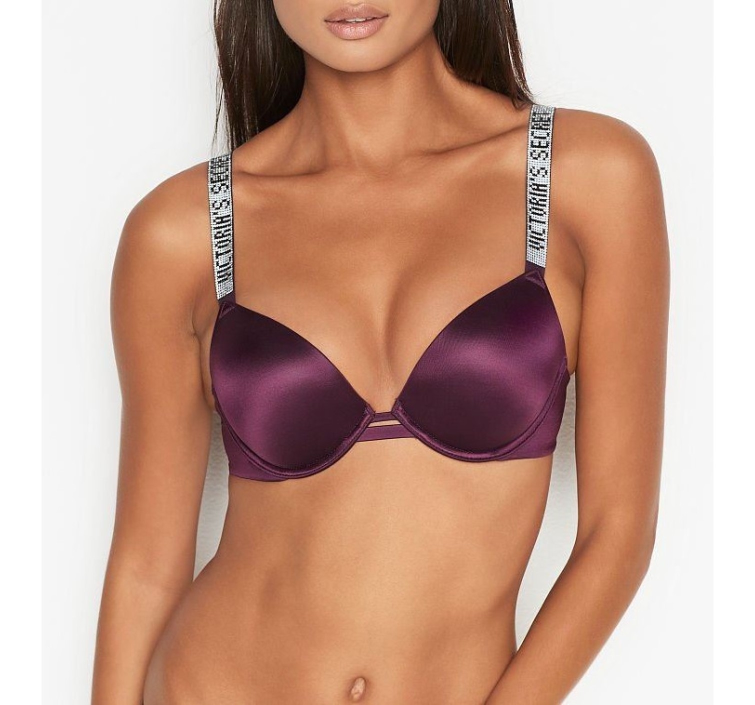 Бюстгальтер Victoria’s Secret Embellished Strap Push-up Bra Bordo