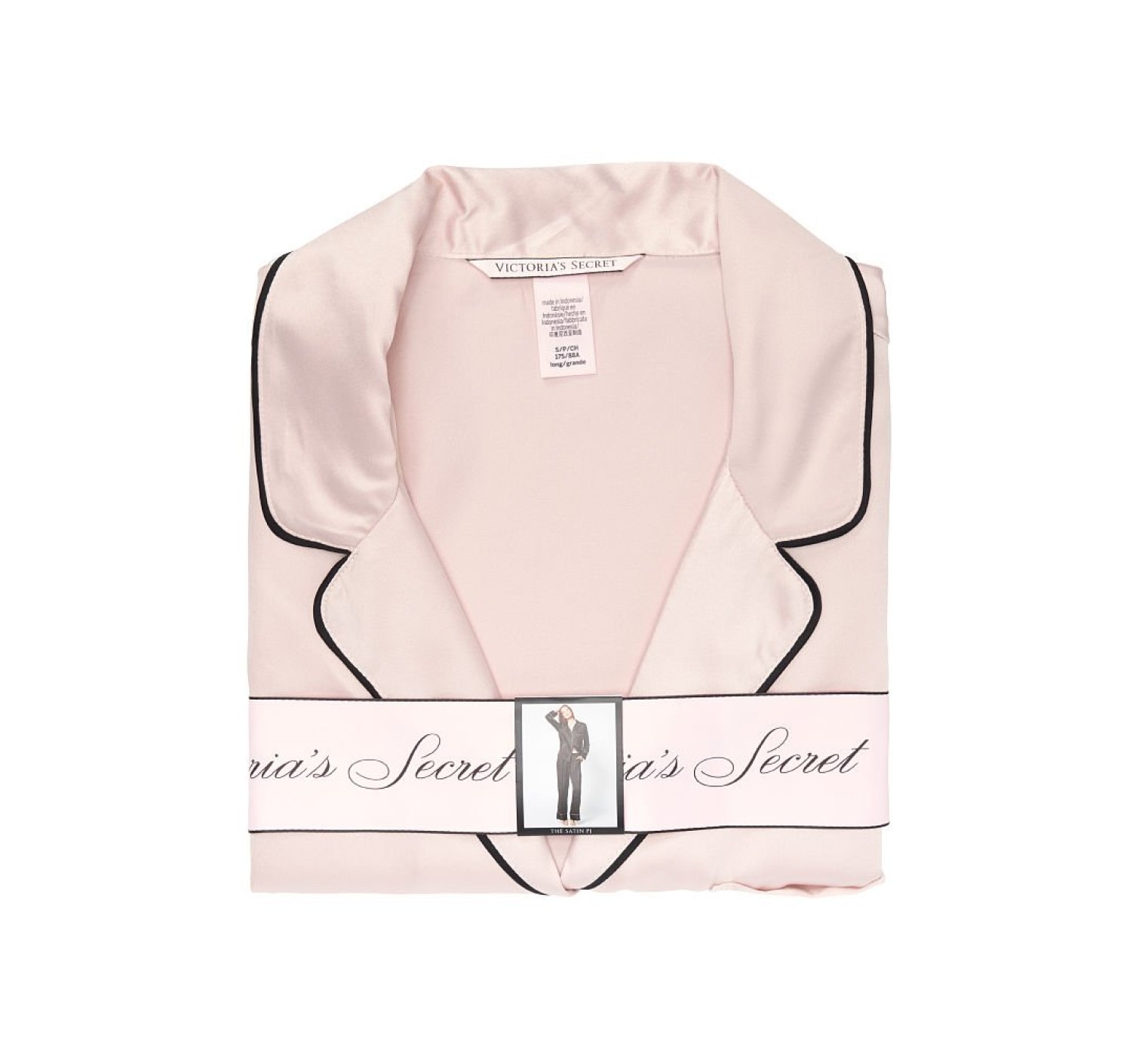Пижама Victoria’s Secret Satin Long PJ Set Light Pink Fizz