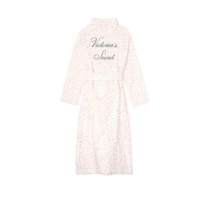 Халат Victoria's Secret Cozy Plush Long Robe Pink Leopard