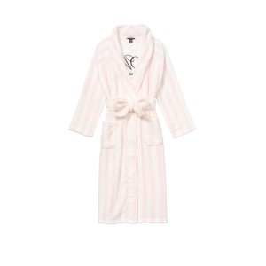 Халат Victoria's Secret Cozy Plush Long Robe Pink Stripe