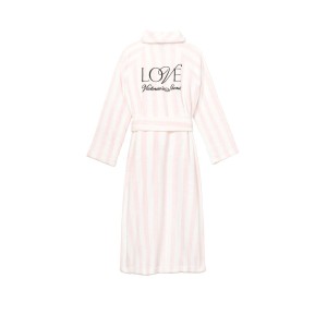 Халат Victoria's Secret Cozy Plush Long Robe Pink Stripe