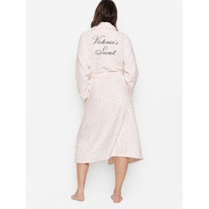 Халат Victoria's Secret Cozy Plush Long Robe Pink Leopard