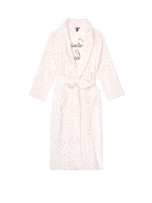 Халат Victoria’s Secret Cozy Plush Long Robe Pink Leopard