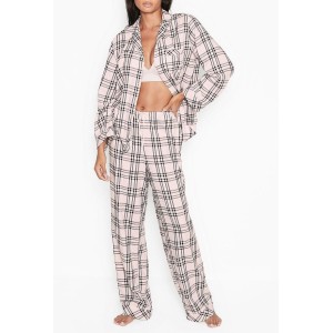 Піжама Victoria's Secret Flannel Long PJ Set plaid print