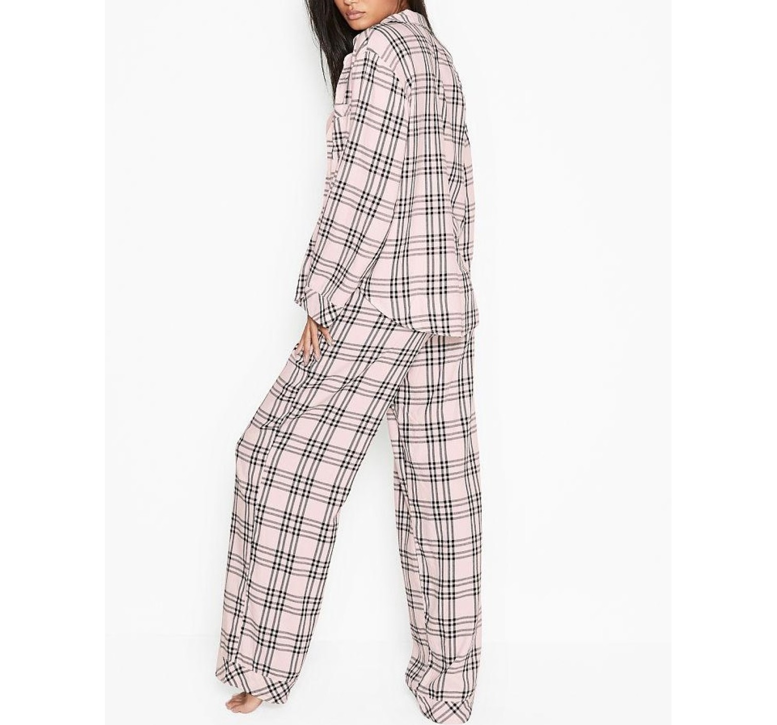 Піжама Victoria's Secret Flannel Long PJ Set plaid print