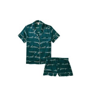 Піжама Victoria's Secret Satin Short PJ Set Logo print