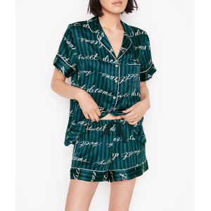 Піжама Victoria's Secret Satin Short PJ Set Logo print
