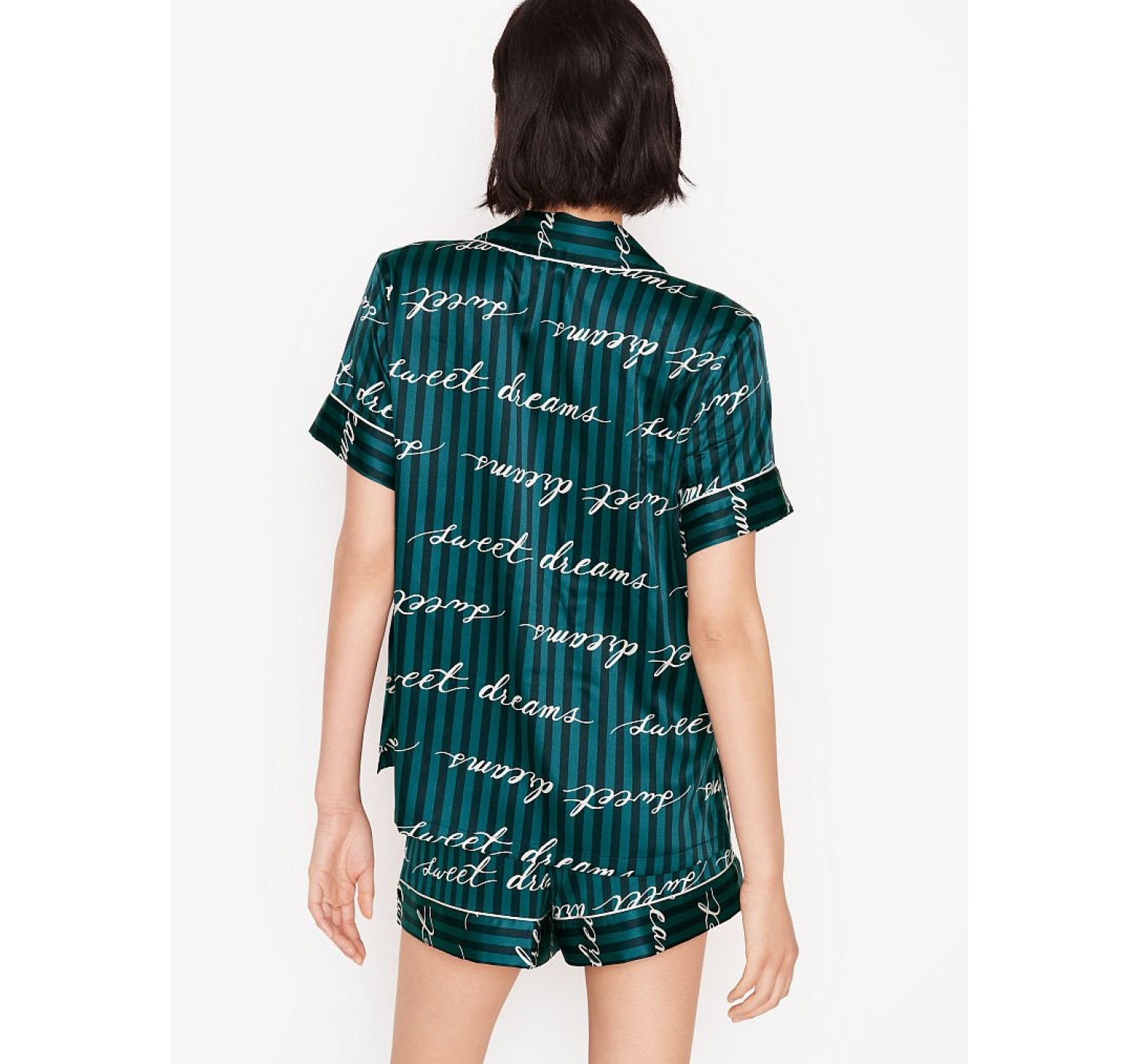 Піжама Victoria's Secret Satin Short PJ Set Logo print