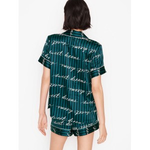 Піжама Victoria's Secret Satin Short PJ Set Logo print