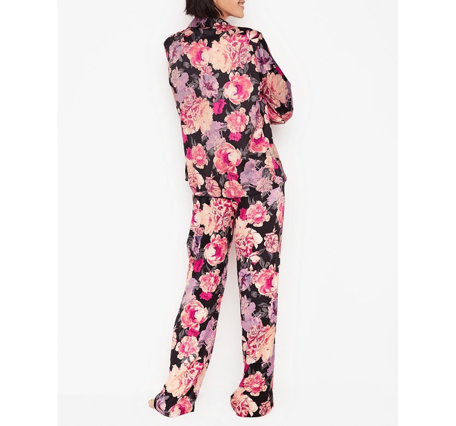 Піжама Victoria's Secret Satin Long PJ Set Floral print