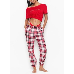 Піжама Victoria's Secret Red Cotton & Flannel Long Lounge PJ Set