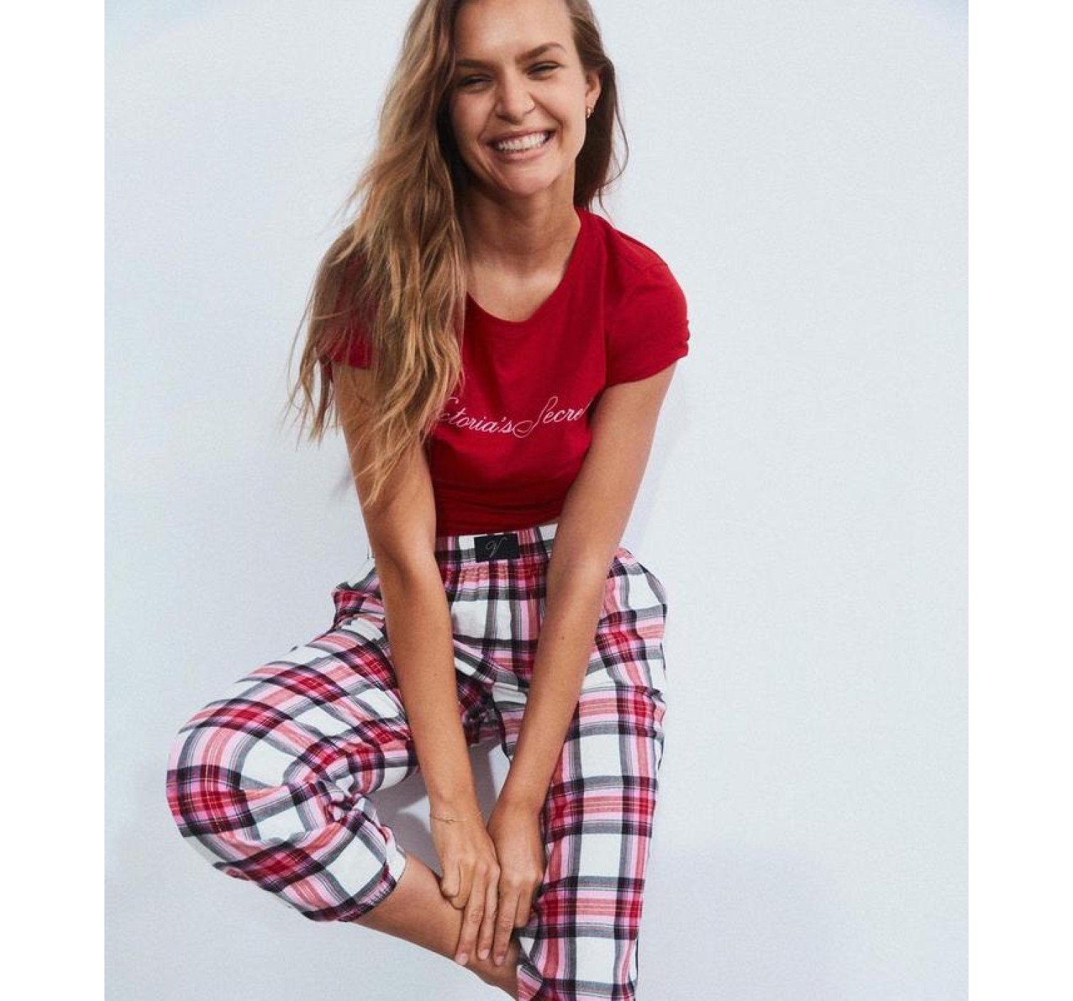 Піжама Victoria's Secret Red Cotton & Flannel Long Lounge PJ Set